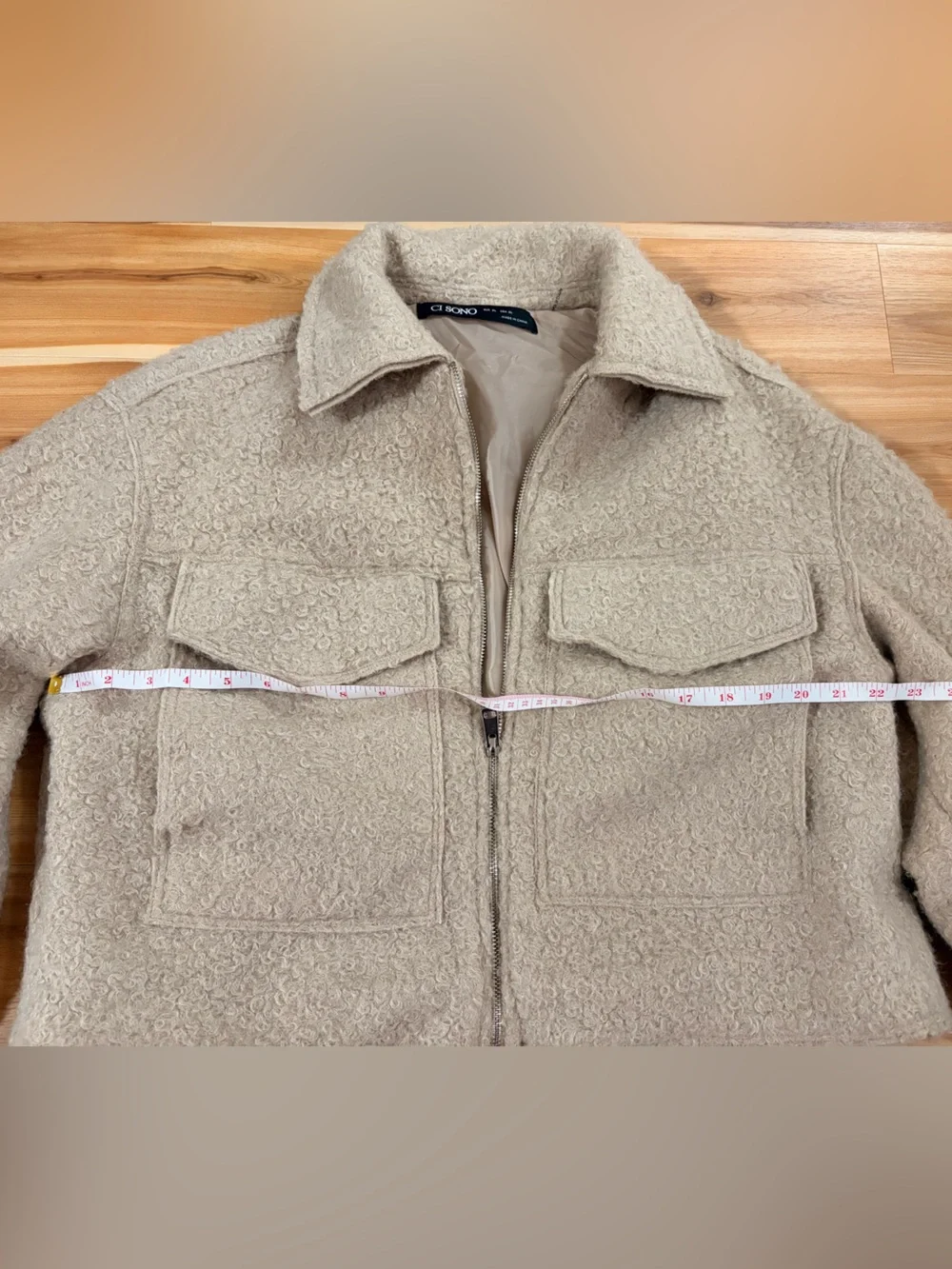 Sherpa Zip Jacket - Beige